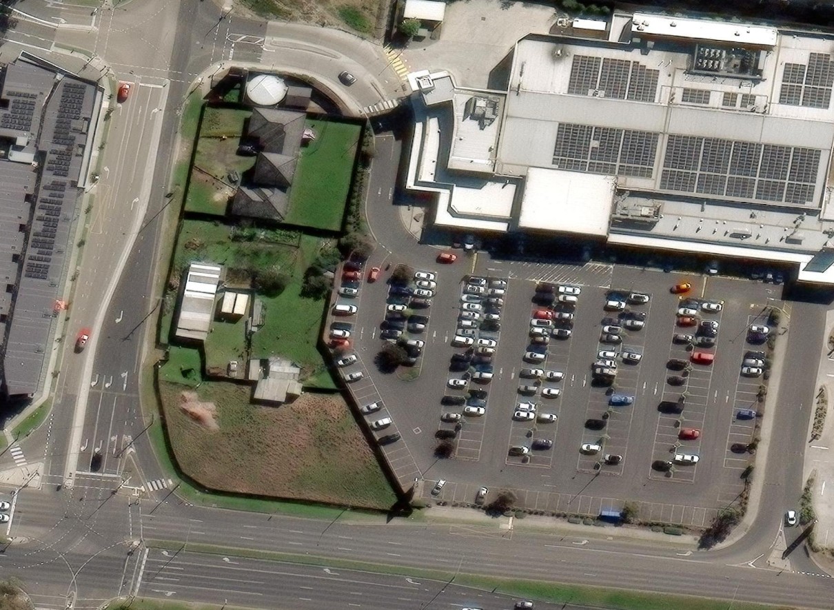 Aerial orthomosaic view of an urban site